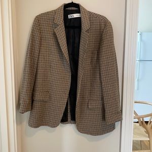 Zara oversized houndstooth blazer